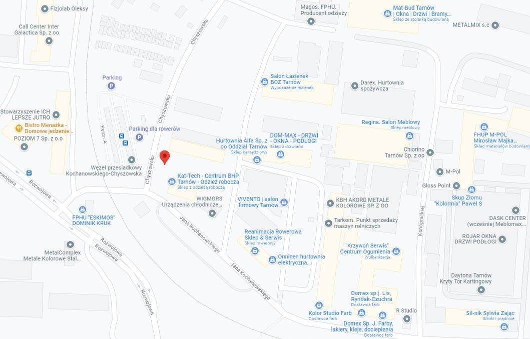 Nowe biuro handlowe w Tarnowie - mapa