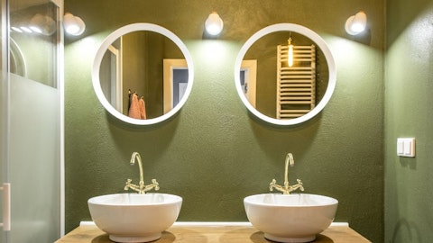 Zelená moderní koupelna