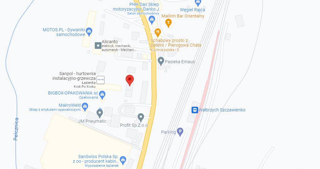 Adres biura handlowego Wałbrzych - mapa