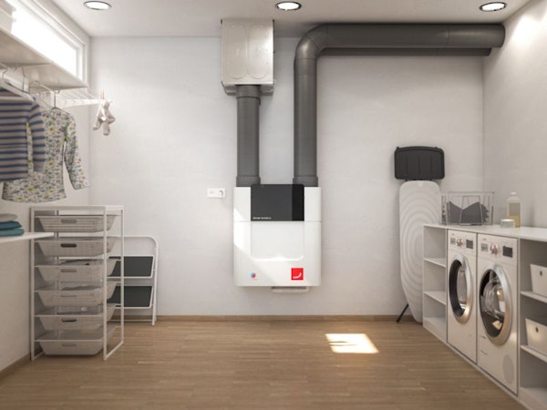 Klimatyzacja Zehnder ComfoAir Q w pralni w instalacji