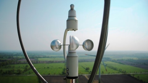 Senzor vetra u instalaciji vetra na selu
