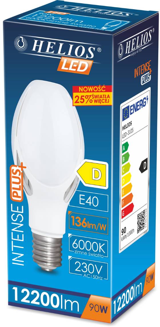 Opakowanie lampy Helios LED IntensePlus E40 LED-3105