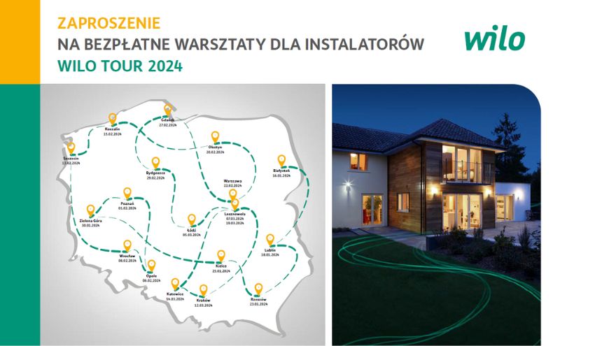 Zaproszenie na bezpłatne warsztaty dla instalator&oacute;w Wilo Tour 2024