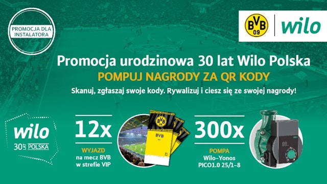 Pompuj nagrody za QR kody z produktami Wilo