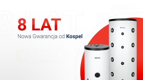 Baner 8 lat gwarancji na produkty marki Kospel