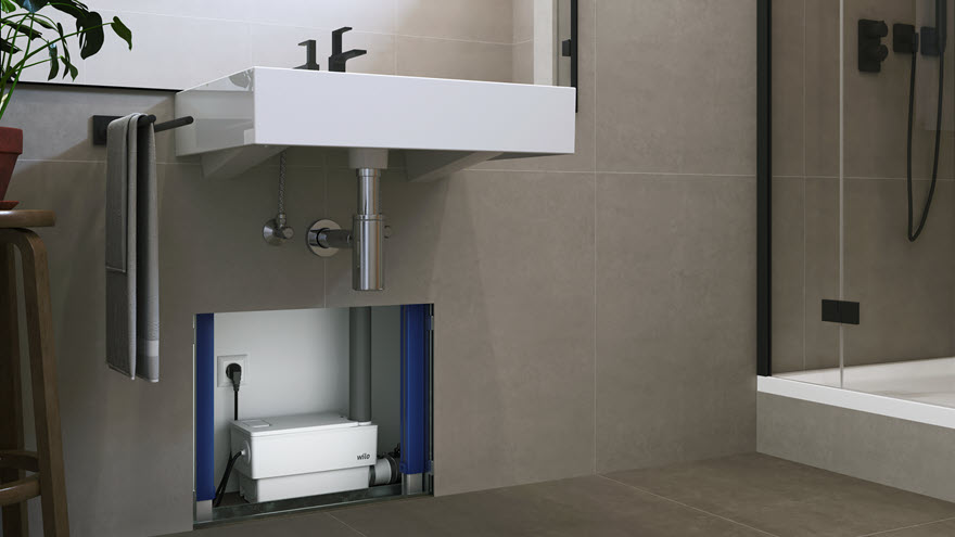 Domowa pompownia ścieków Wilo-DrainLift MINI3 w łazience