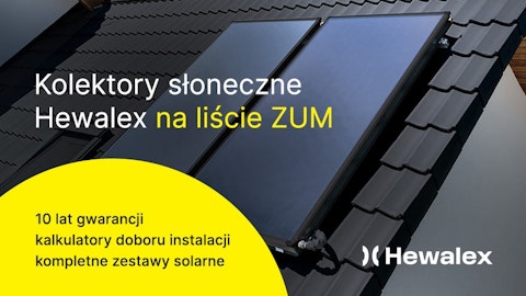 Kolektory słoneczne Hewalex na liście ZUM baner