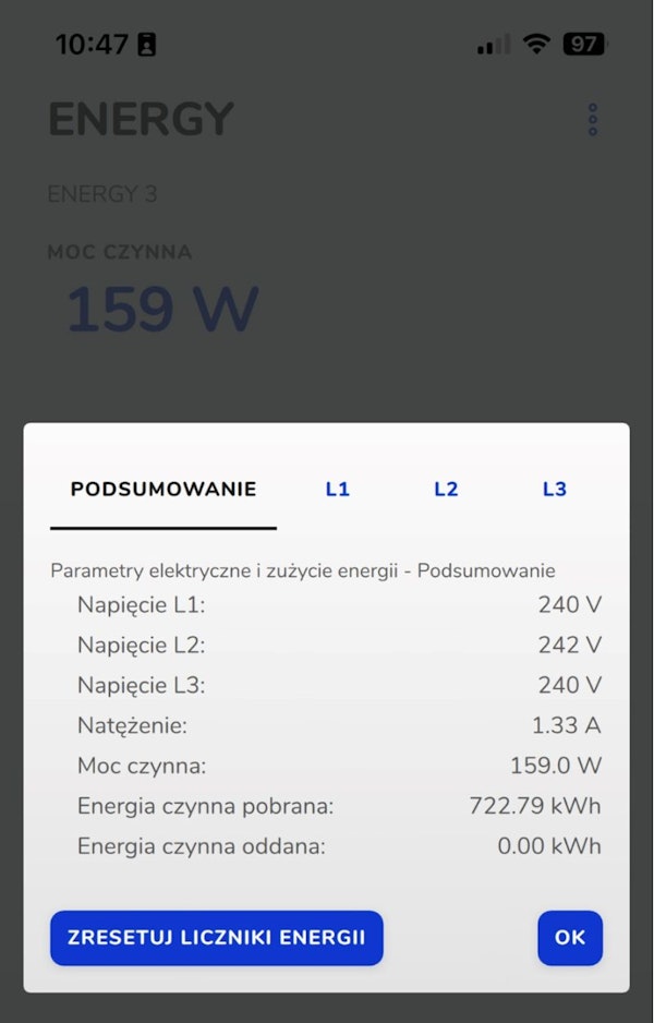 Aplikacja mobilna FOX – podgląd parametrów sieci