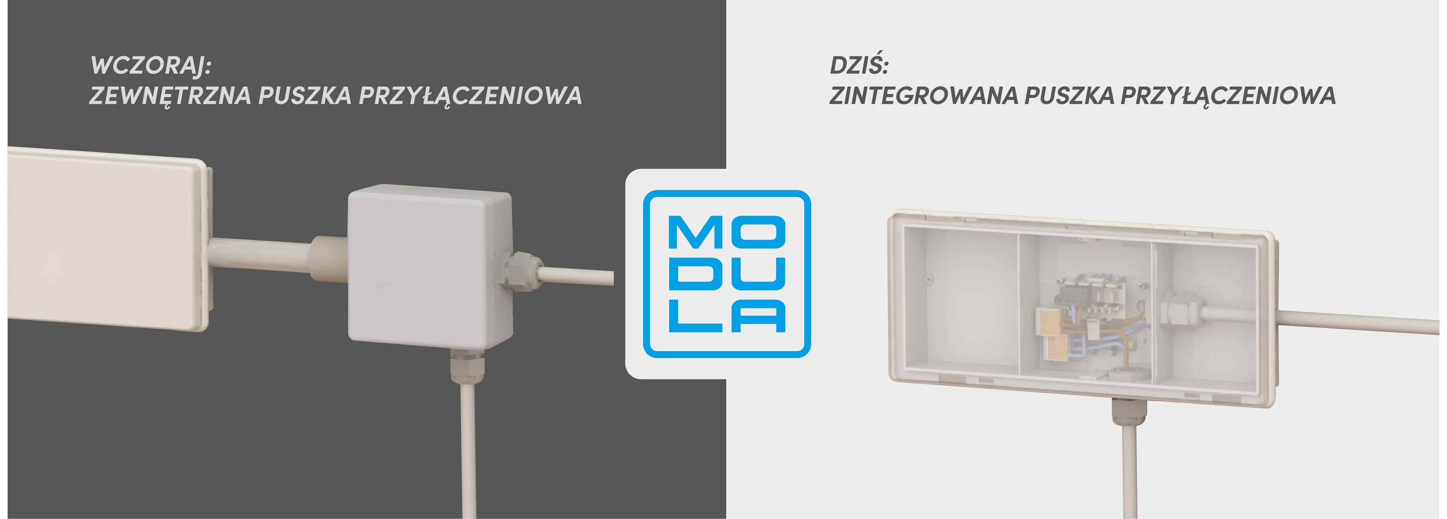 Porównanie zewnętrznej puszki przyłączeniowej ze zintegrowaną puszką przyłączeniową