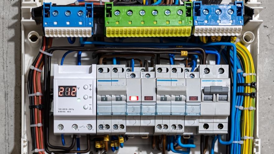 Aparatura elektryczna w rozdzielnicy z stykami pomocniczymi
