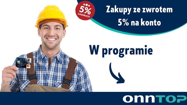 Zakupy ze zwrotem 5% na konto instalatora w OnnTop