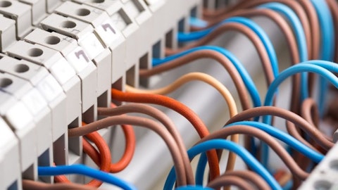 Przewody instalacyjne podłączone do aparatury elektrycznej w obwodzie
