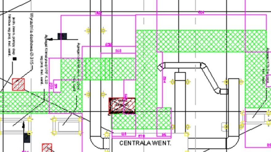 Schemat płaski modułowych podestów serwisowych Walraven