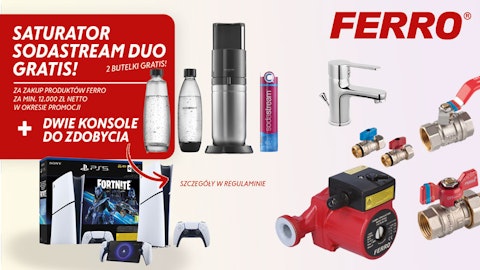 Promocja Ferro - Saturator Sodastream lub Konsola PS5 Gratis!