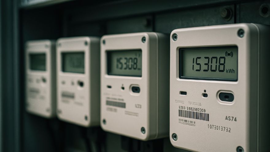 Цифрові лічильники електроенергії з показаннями кВт·год