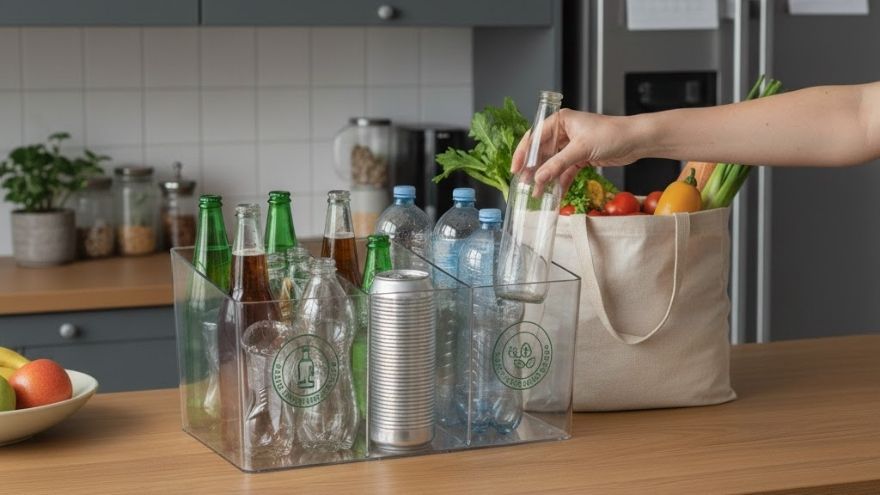 Контейнер для пляшок і банок на кухні