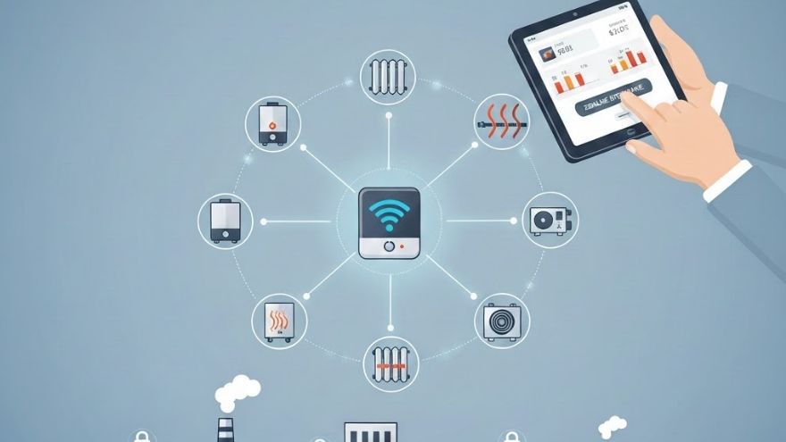 Інфографіка, що демонструє дистанційне керування системою опалення