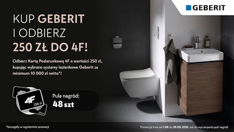 Promocja Geberit - Karta 4F 250 zł Gratis!