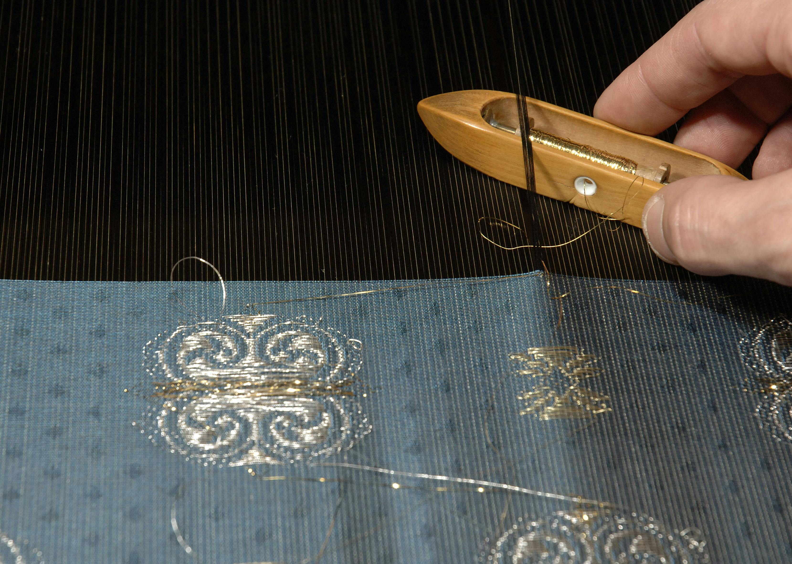 Tessitura a mano del broccato
