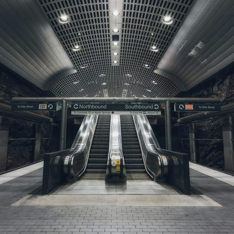 escalator in a subway