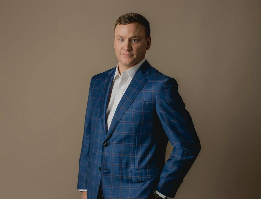 Drew Haskins in suit