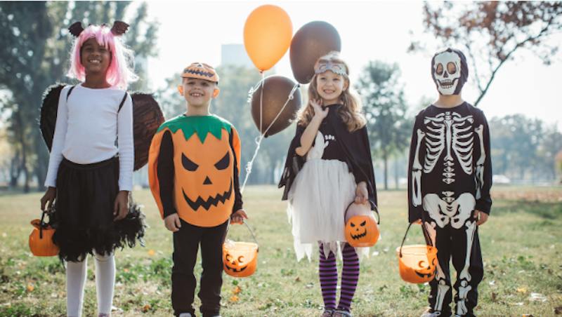 Kids dressed up for Halloween