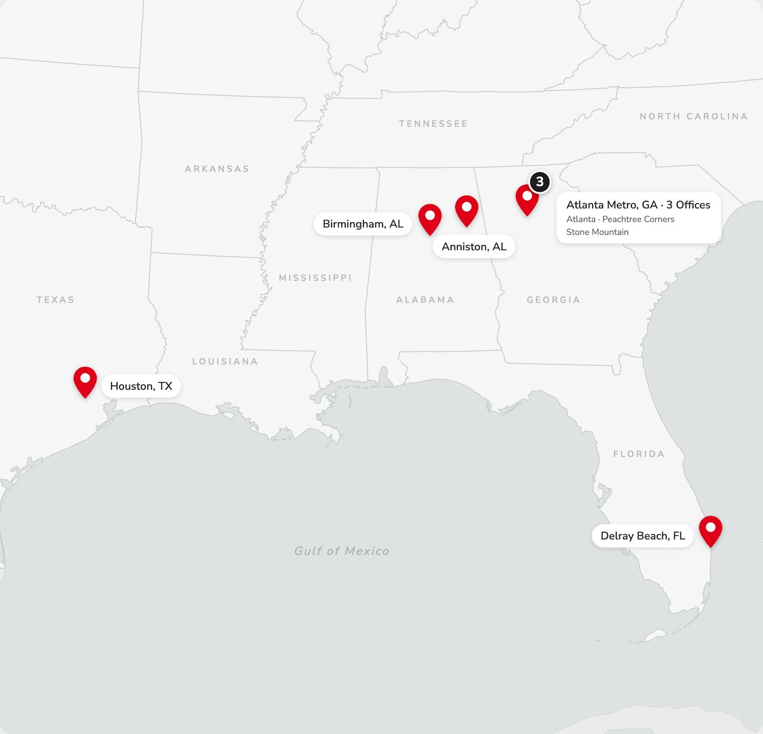 All locations map