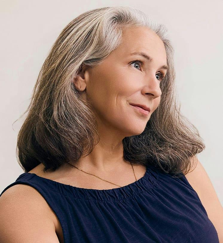 woman with grey hair