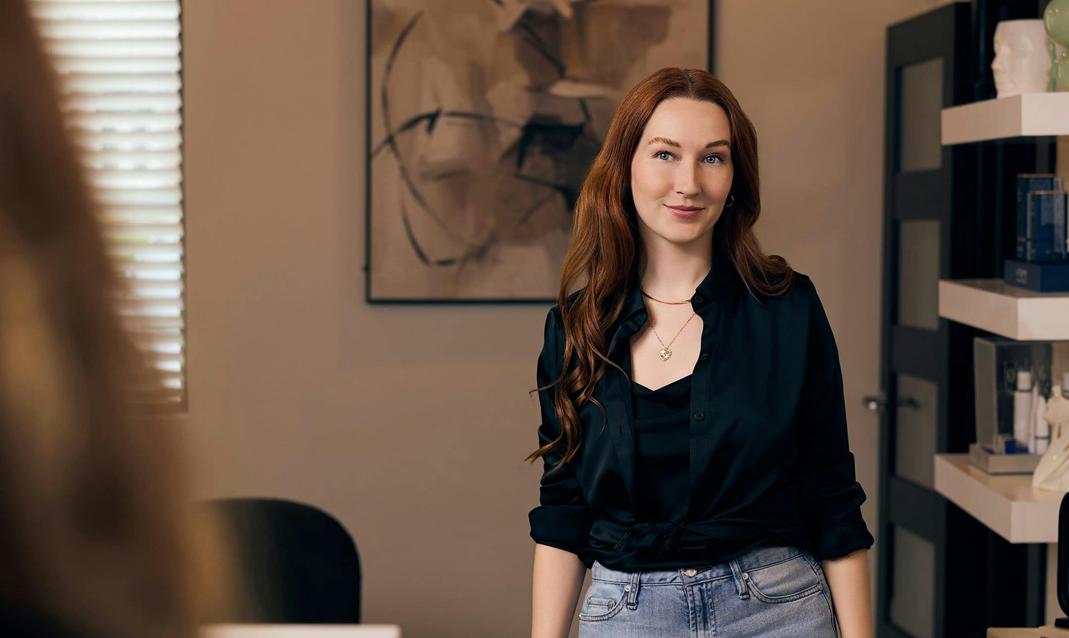 woman with long red hair