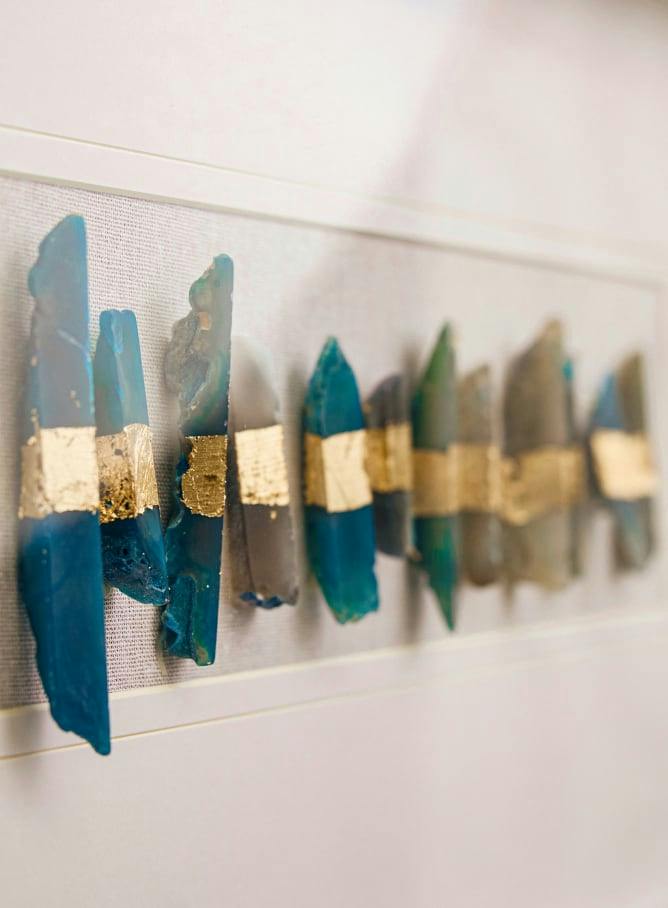 blue and gold stone art