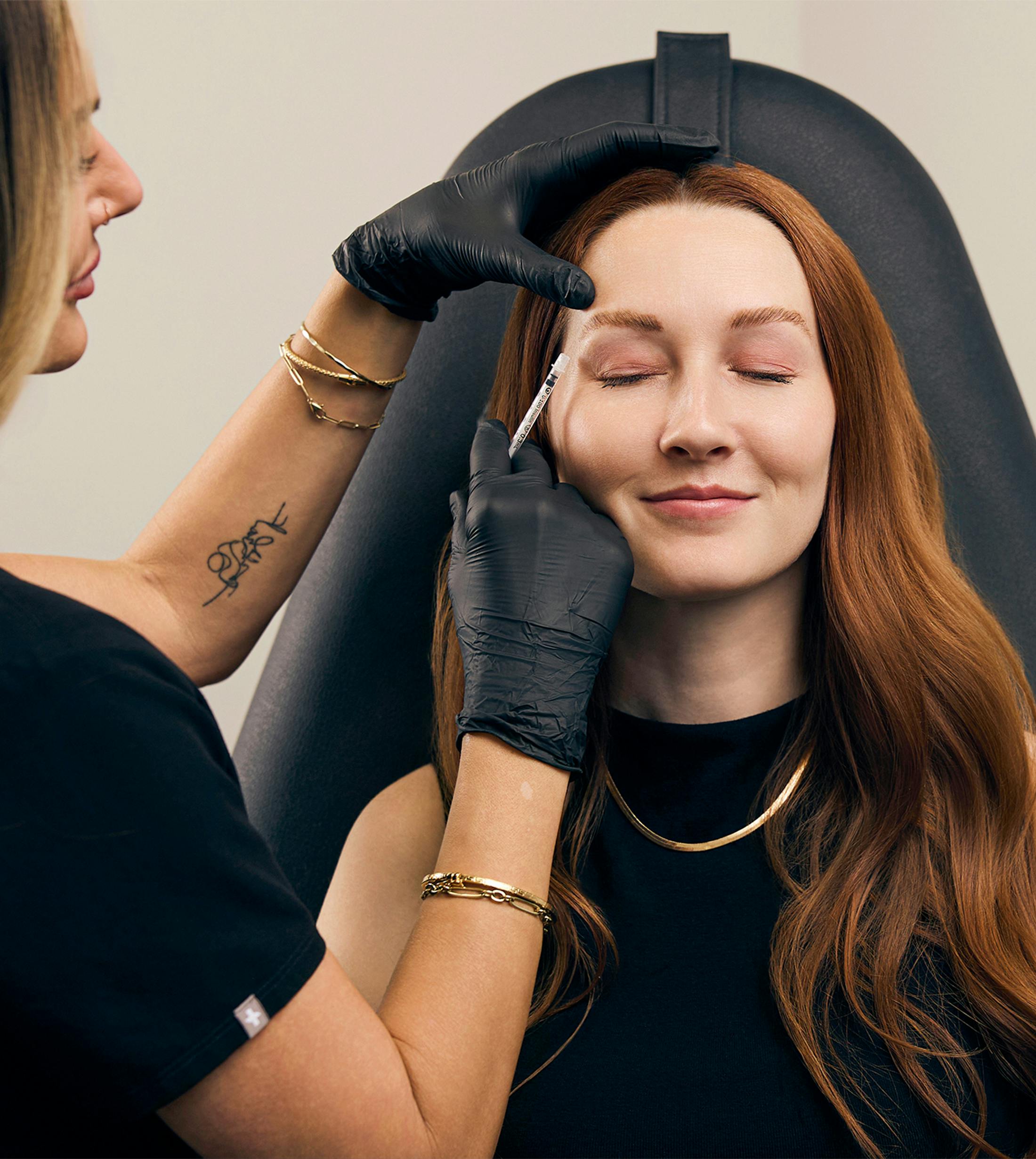 woman getting an injectable done
