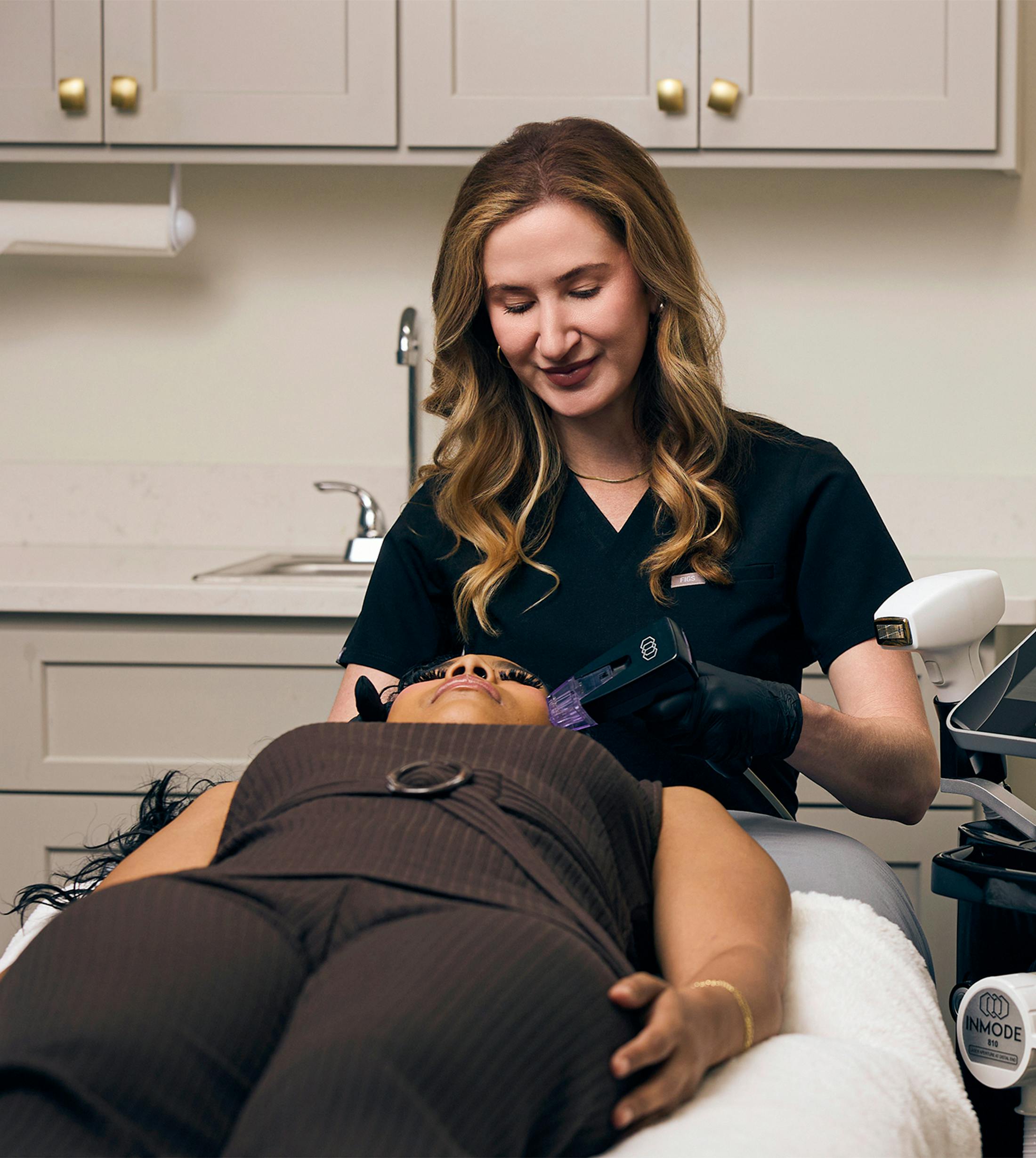woman and doctor during procedure