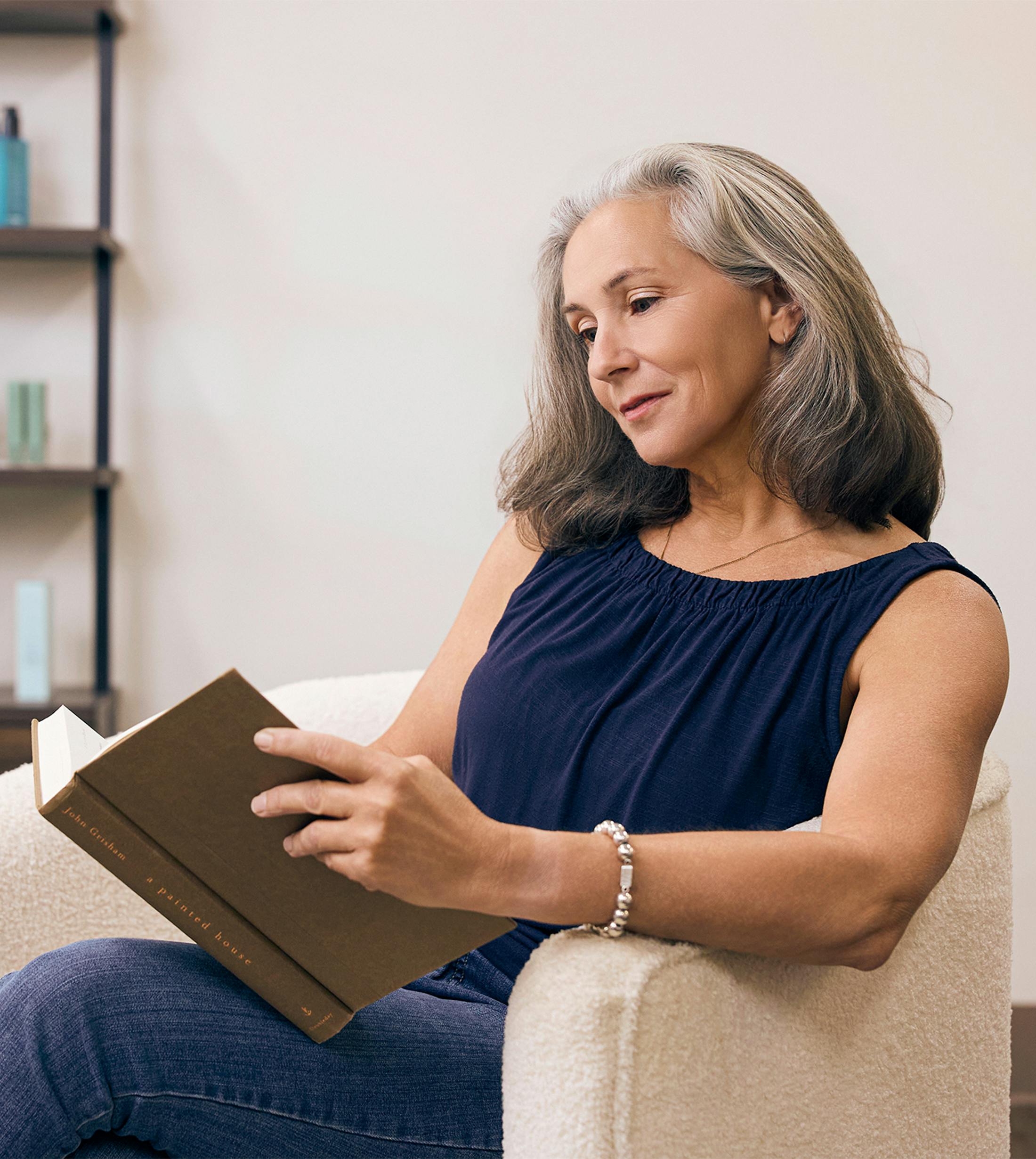 woman reading a book