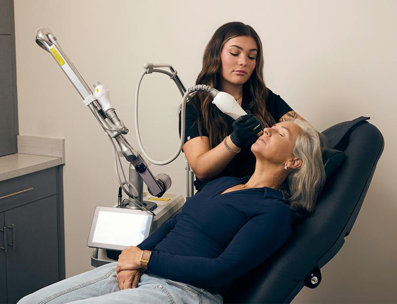 woman and doctor during procedure