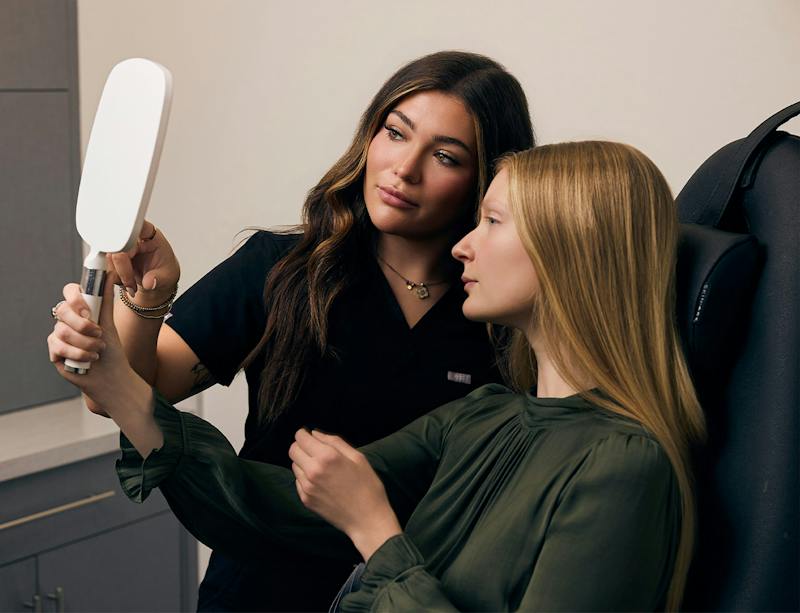 woman and doctor during procedure