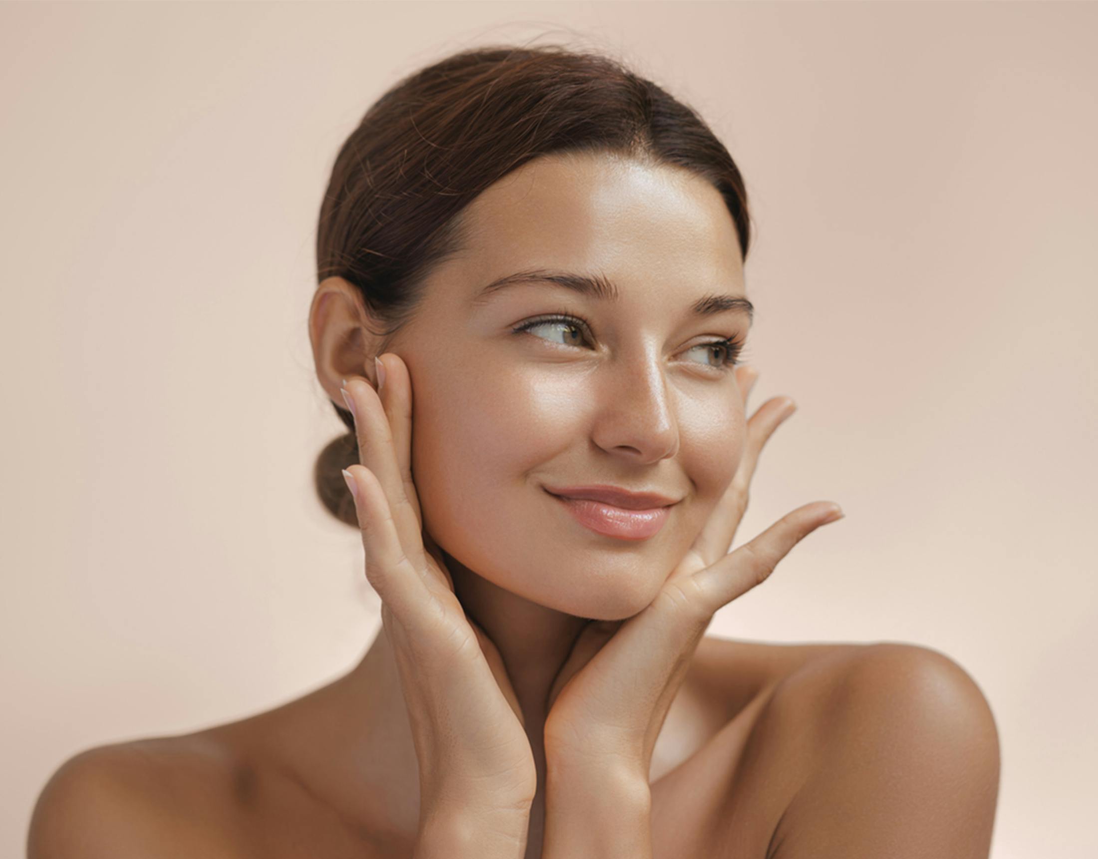 women holding her face