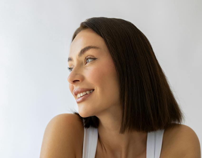Woman looking off to the side