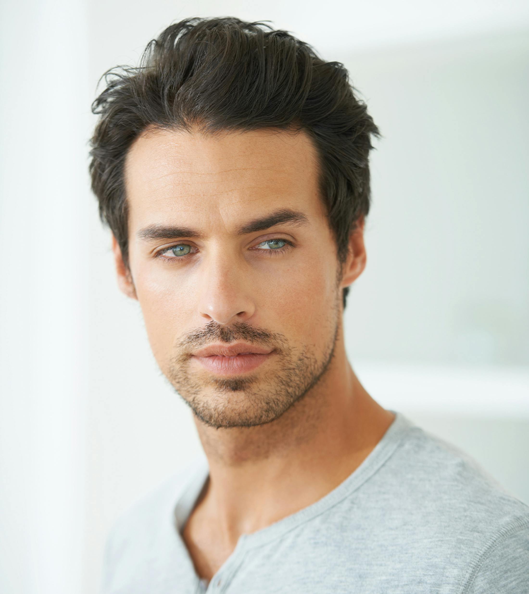 A man looking off to the side