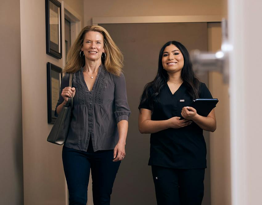 patient and staff member