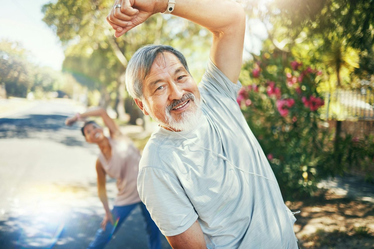 Man staying active and healthy after physician led prostate health screening and preventive care at Geneva Med Spa in Alpharetta