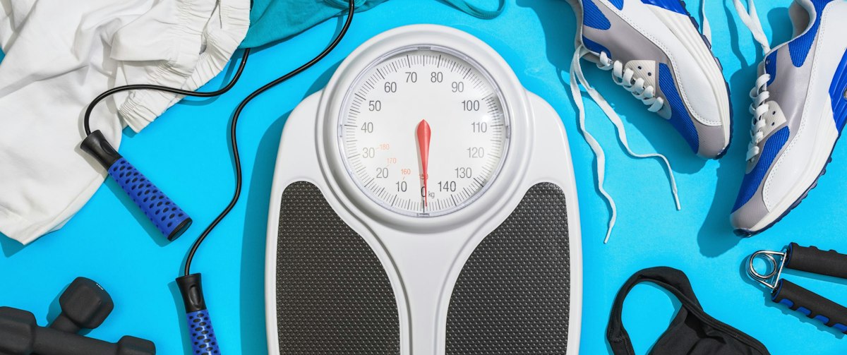 A close up of a scale used to track progress during Geneva’s physician guided medical weight loss program and healthy lifestyle care.
