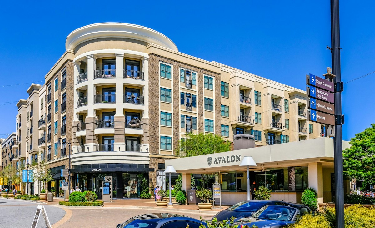A view of Avalon in Alpharetta, the premier outdoor shopping and dining destination located minutes from Geneva Medical Clinic.