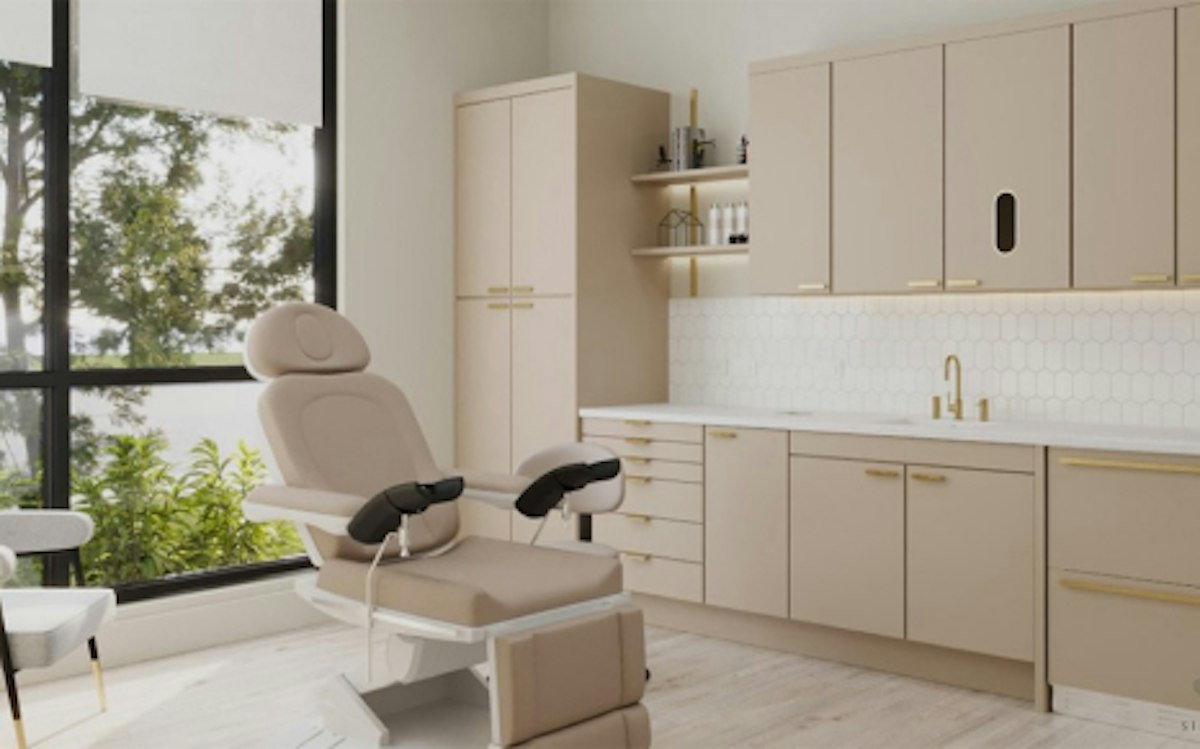 Modern Geneva Med Spa treatment room featuring a soft, supportive Botox injection chair.