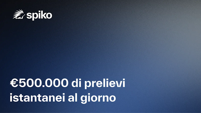 €500.000 di prelievi istantanei al giorno, weekend inclusi
