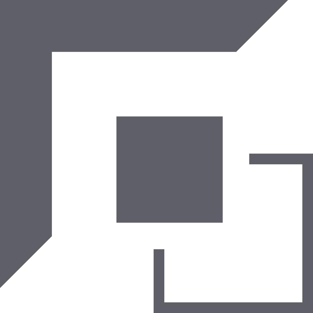 Gray icon of two overlapping square frames representing a focus or crop tool.