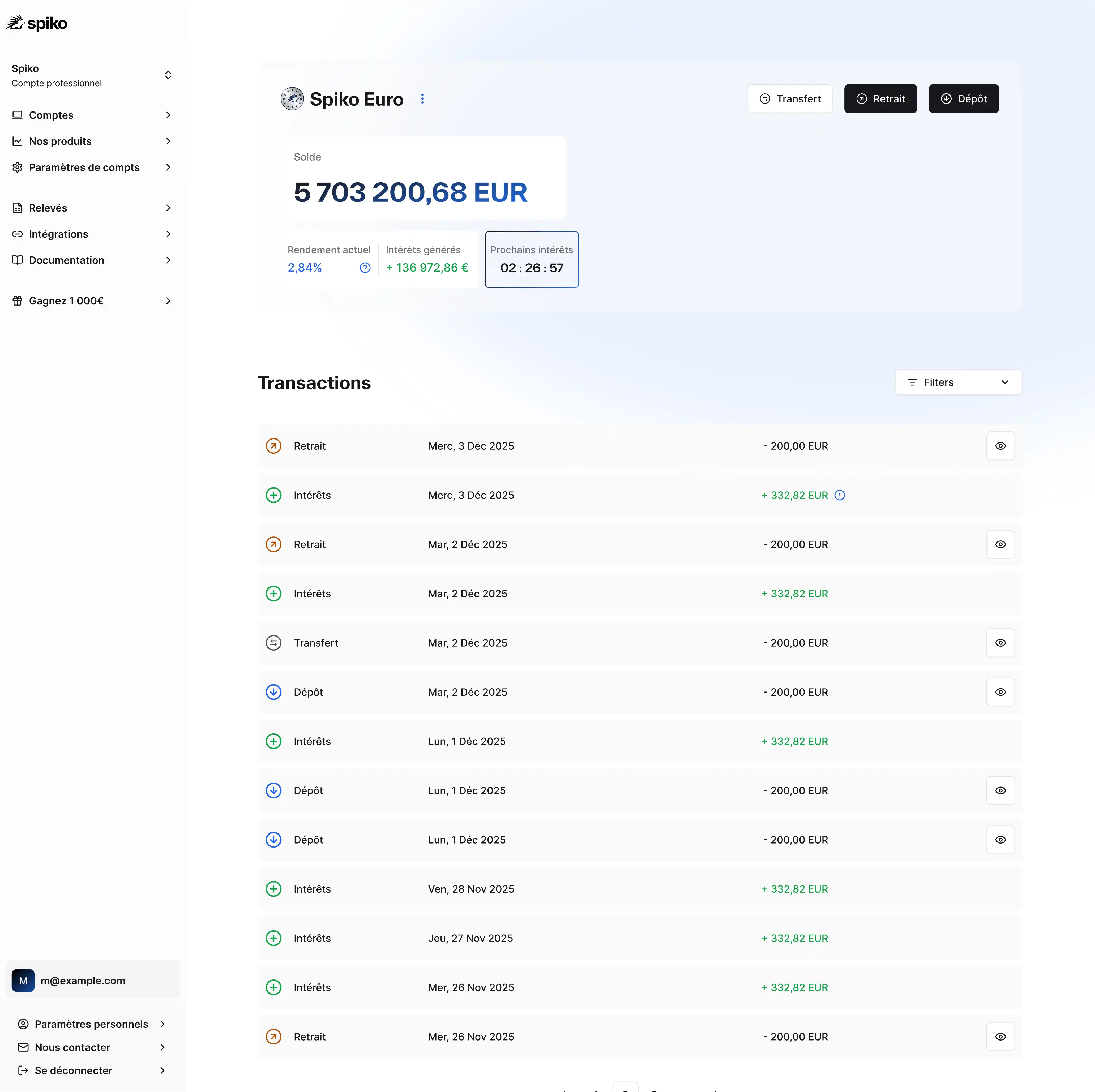 Spiko Dashboard