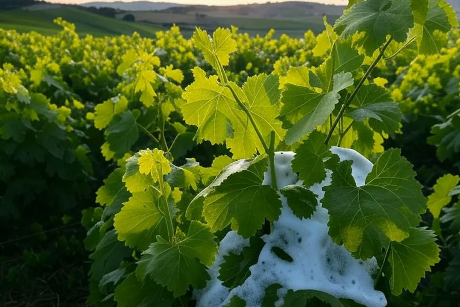 Grapes coated in protective foam
