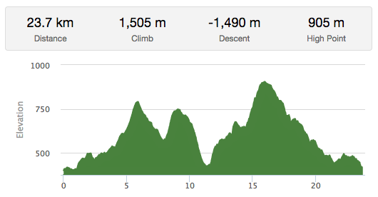 25K Trail Run Elevation