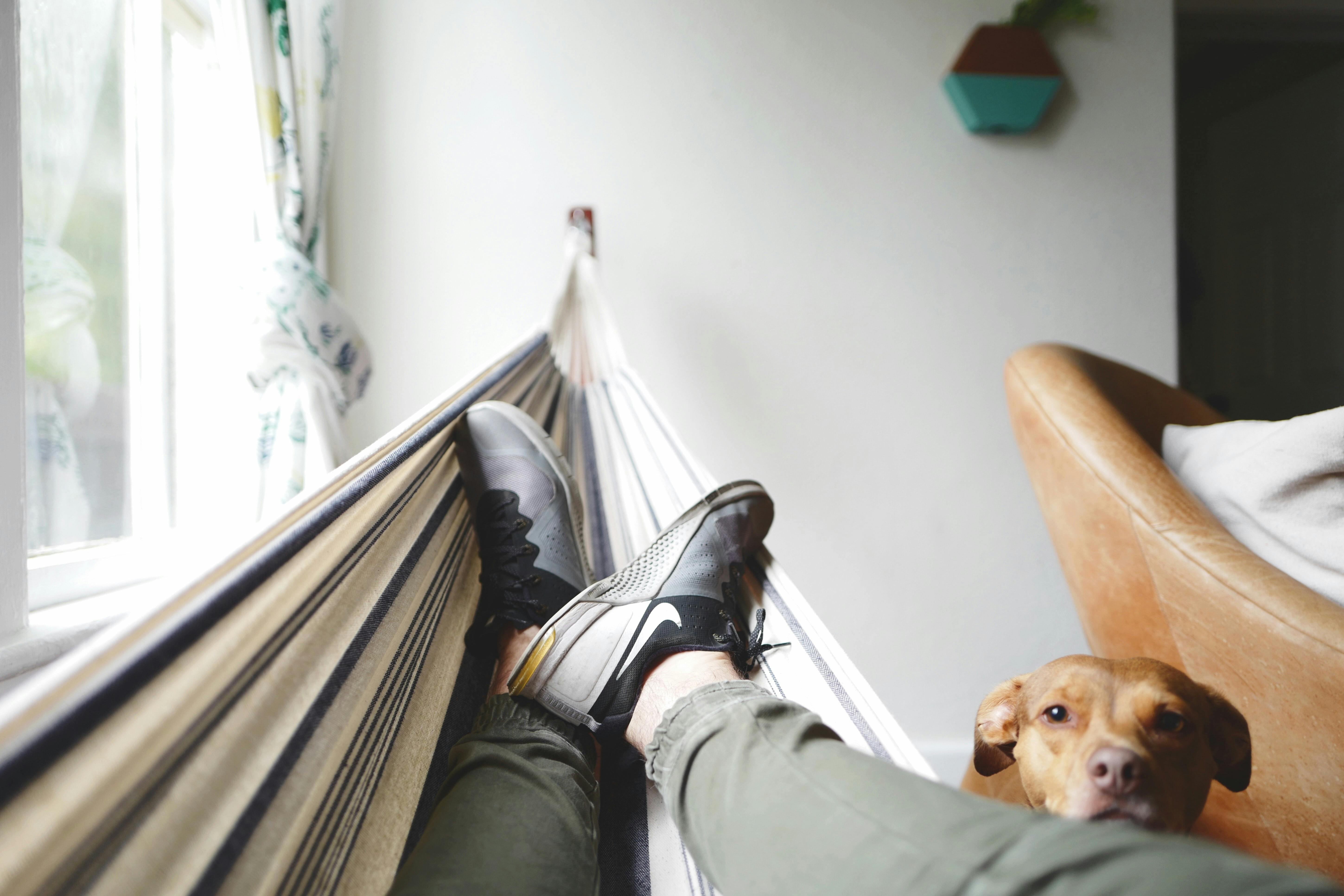 feet up in a hamper