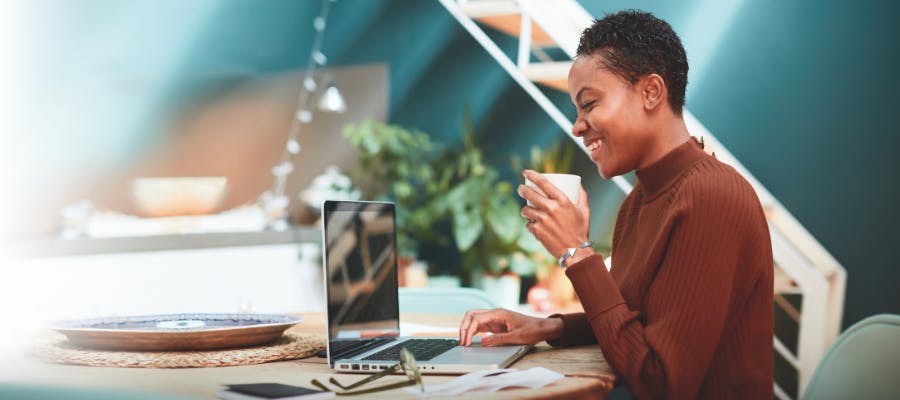 Woman using computer